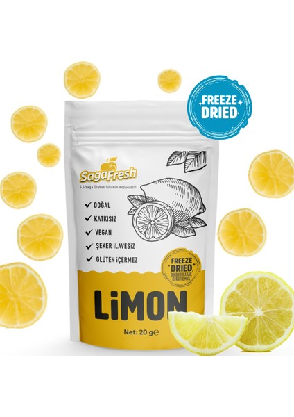 Sagafresh Dondurularak Kurutulmuş Çıtır Limon Dilimleri 20G