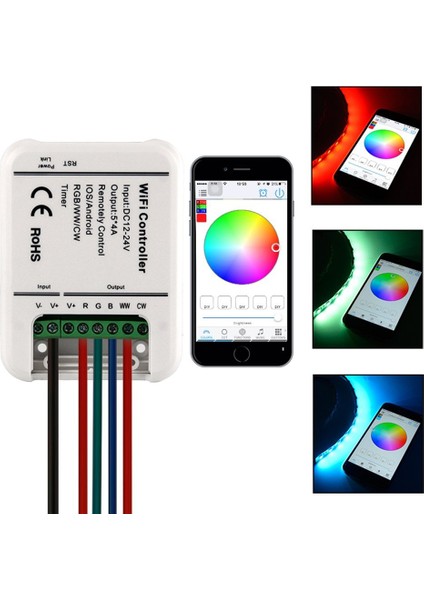 Rgb Şerit LED Wifi Kablosuz Kontroller Magic Home 5 Kanal 20 Amper Desteklik8 fiyatları