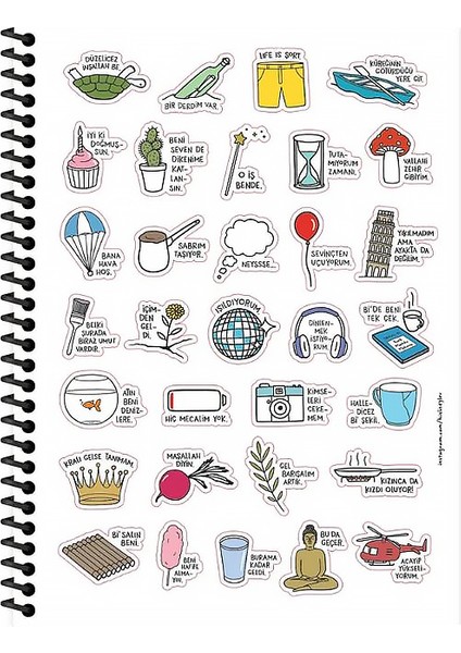 Hisli Şeyler 18 5 x 25 Spiralli Kareli Defter – Life Is Şort fiyatları