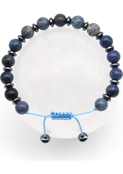 Dumortiorit Doğal Taş Makrome Örme Bileklik