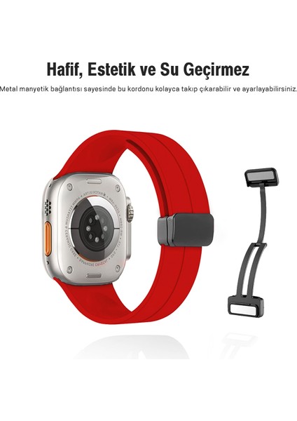 Kip GSM Apple Watch 38MM Su Geçirmez Silikon Spor Kordonu, Kolay Takma/çıkarma, Metal Manyetik özellikli