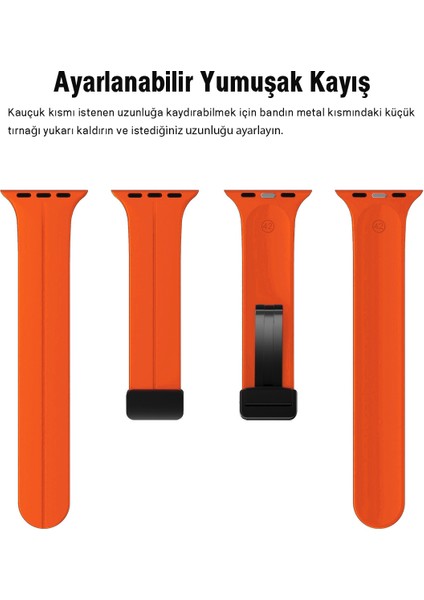 Kip GSM Apple Watch 38MM Su Geçirmez Silikon Spor Kordonu, Kolay Takma/çıkarma, Metal Manyetik özellikli