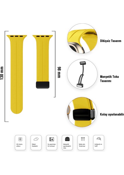 Apple Watch 40MM Su Geçirmez Silikon Spor Kordonu, Kolay Takma/çıkarma, Metal Manyetik özellikli modelleri