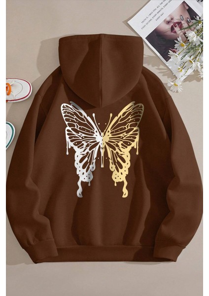 Unisex Butterfly Baskılı Sweatshirt