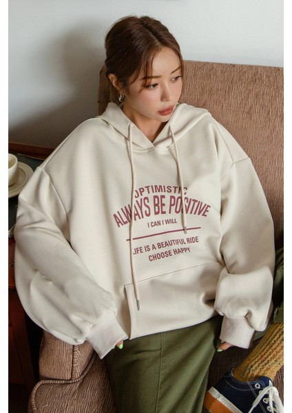 Only Trendwear Unisex Always Be Positive Baskılı Sweatshirt