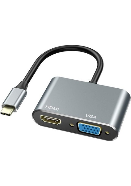 Econ Stone USB C - 4K HDMI Uyumlu VGA Adaptör Tip C Hub S10 Macbook/macbook Pro 2019/2018 MacBook Air Lenovoyoga Dell Xps 13 (Yurt Dışından)