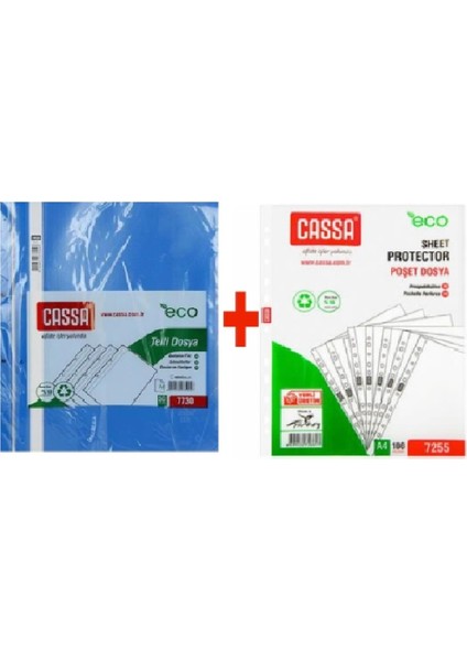 Eco Telli Dosya Mavi 50'li + Cassa Eco Poşet Dosya 100'lü