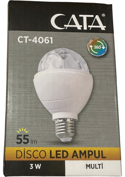 CT-4061 Disco LED Ampul Rgb 3W E27 Duylu (2 Adet)