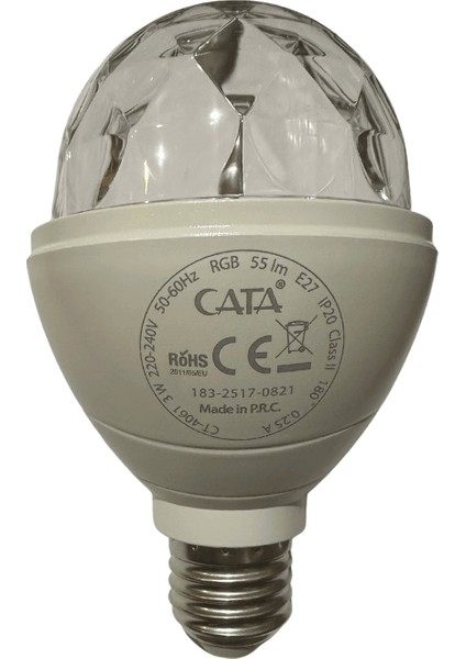 CT-4061 Disco LED Ampul Rgb 3W E27 Duylu (2 Adet)