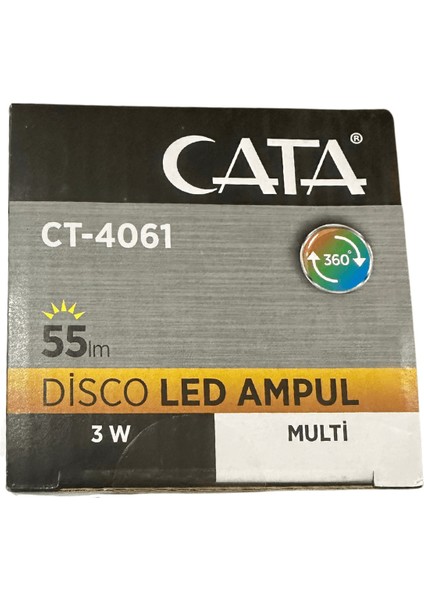 CT-4061 Disco LED Ampul Rgb 3W E27 Duylu (2 Adet)