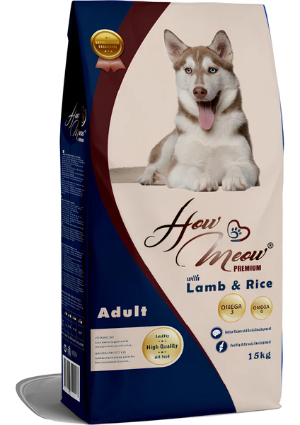 How Meow Premium Kuzul&pirinçli Yetişkin Köpek Maması 15 kg