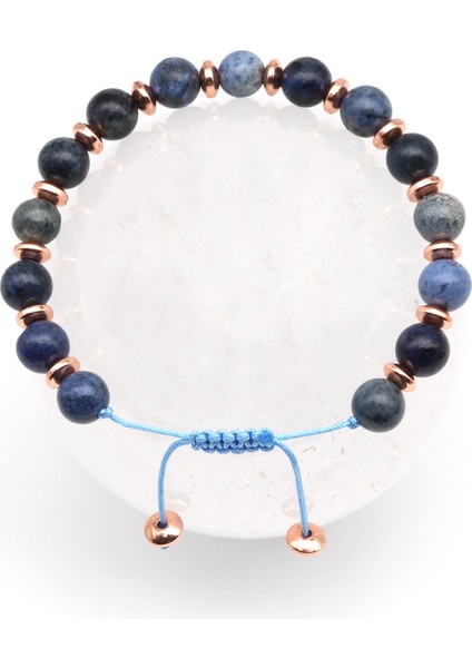 Dumortiorit Doğal Taş Makrome Örme Bileklik