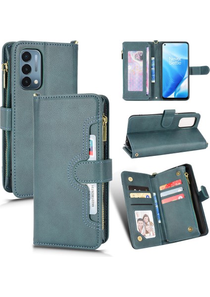 Oneplus Nord N200 5g Cüzdan Uzun Ipli Moda Pu Deri Fermuarlı Kartlıklı Cüzdan Telefon Kılıfı (Yurt Dışından)