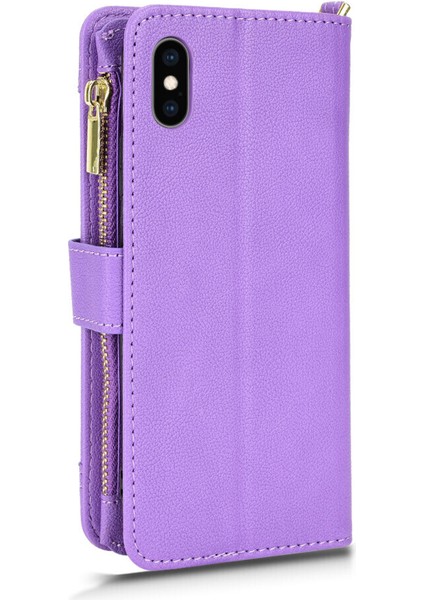 iPhone Xs Max Cüzdan Uzun Ipli Moda Pu Deri Fermuarlı Kartlıklı Cüzdan Telefon Kılıfı (Yurt Dışından)