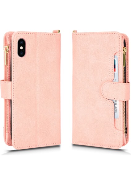 iPhone Xs Max Cüzdan Uzun Ipli Moda Pu Deri Fermuarlı Kartlıklı Cüzdan Telefon Kılıfı (Yurt Dışından)
