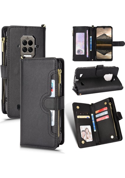Doogee S86/S86 Pro Cüzdan Uzun Ipli Moda Pu Deri Fermuarlı Kartlıklı Cüzdan Telefon Kılıfı (Yurt Dışından)