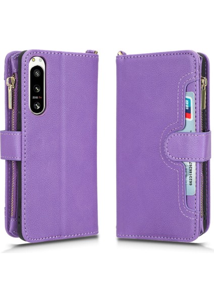 Sony Xperia 5 Iv Cüzdan Uzun Ipli Moda Pu Deri Fermuarlı Kartlıklı Cüzdan Telefon Kılıfı (Yurt Dışından) indirimleri