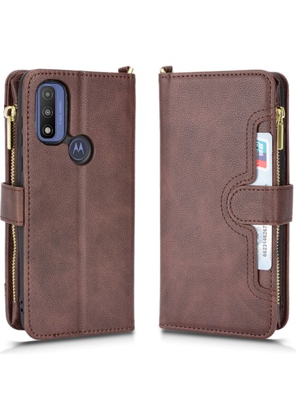 Motorola Moto G Pure Cüzdan Uzun Ipli Moda Pu Deri Fermuarlı Kartlıklı Cüzdan Telefon Kılıfı (Yurt Dışından) indirimleri