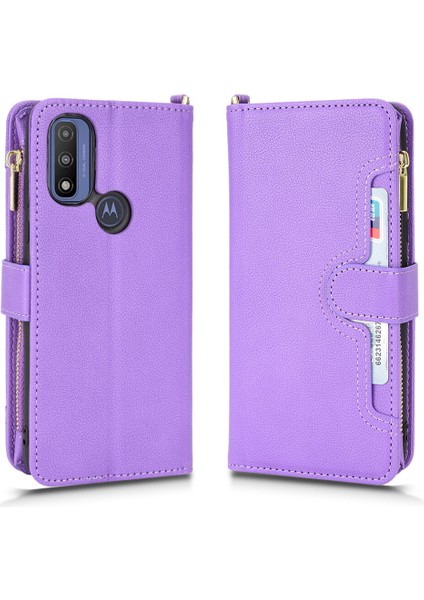 Motorola Moto G Pure Cüzdan Uzun Ipli Moda Pu Deri Fermuarlı Kartlıklı Cüzdan Telefon Kılıfı (Yurt Dışından) indirimleri