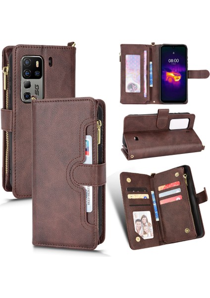 Ulefone Armor 11 5g Cüzdan Uzun Ipli Moda Pu Deri Fermuarlı Kartlıklı Cüzdan Telefon Kılıfı (Yurt Dışından)