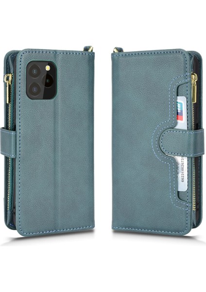 Oukitel C21 Pro Cüzdan Uzun Ipli Moda Pu Deri Fermuarlı Kartlıklı Cüzdan Telefon Kılıfı (Yurt Dışından)