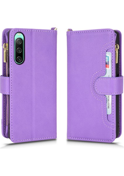 Sony Xperia 10 V Cüzdan Uzun Ipli Moda Pu Deri Fermuarlı Kartlıklı Cüzdan Telefon Kılıfı (Yurt Dışından) indirimleri