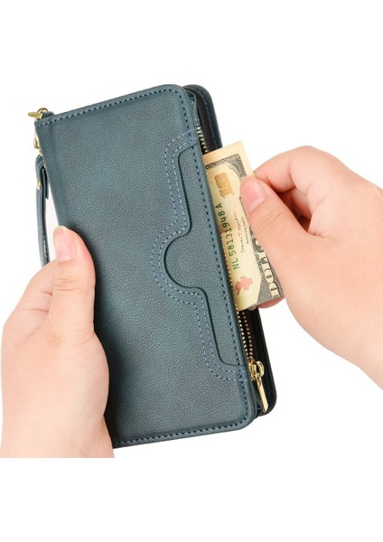 Samsung Galaxy Z Fold 3 Cüzdan Uzun Ipli Moda Pu Deri Fermuarlı Kartlıklı Cüzdan Telefon Kılıfı (Yurt Dışından) fiyatları