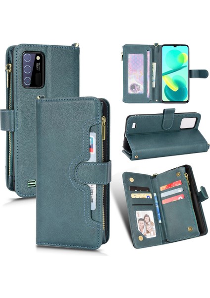 Oukitel C25 Cüzdan Uzun Ipli Moda Pu Deri Fermuarlı Kartlıklı Cüzdan Telefon Kılıfı (Yurt Dışından)