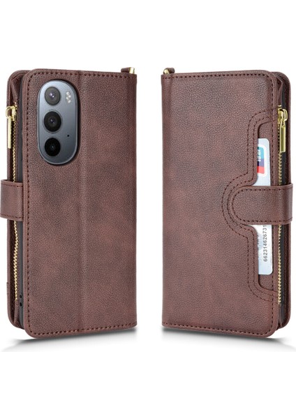 Motorola Moto Edge X30 Cüzdan Uzun Ipli Moda Pu Deri Fermuarlı Kartlıklı Cüzdan Telefon Kılıfı (Yurt Dışından) indirimleri