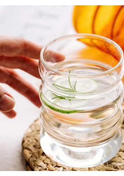 Hediyelik Cam Boğumlu Kokteyl ve Kahve Sunum Bardağı 350 ml