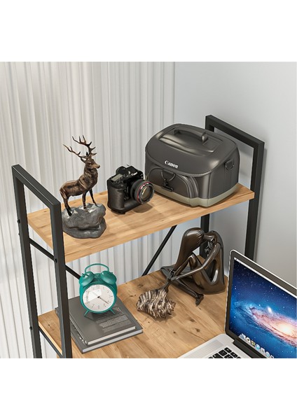 CLM108 Ceviz Metal Kitaplıklı Çalışma Masası fırsatları