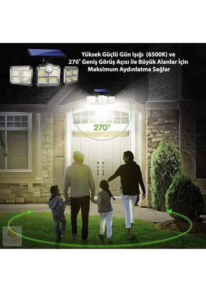 Solar Güneş Enerjili 112 Ledli 4,7 Santim Kablolu Hareket Sensörlü Bahçe Aydınlatma Sokak Lambası fırsatları