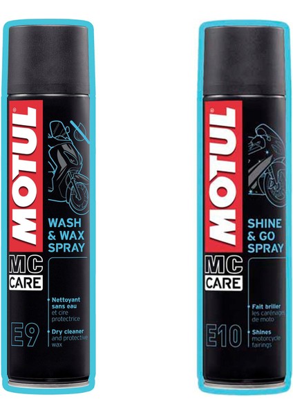 Yeni E9 + E10 Motosiklet Temizlik Seti