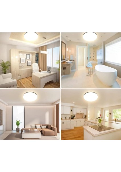 Ledli Avize Tavana Sıfır 6500K Beyaz Işık 25CM Çapında Ledli Ev Ofis Banyo Balkon Aydınlatma Armatürü