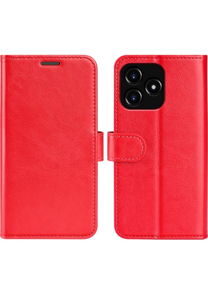 Realme Narzo N53 4g Çarşamba Karşıtı Çılgın At Doku Telefon Cüzdanı Pu Deri Stand Kapağı (Yurt Dışından)