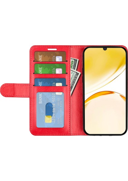 Realme Narzo N53 4g Çarşamba Karşıtı Çılgın At Doku Telefon Cüzdanı Pu Deri Stand Kapağı (Yurt Dışından) fiyatları