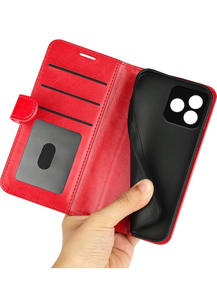 Realme Narzo N53 4g Çarşamba Karşıtı Çılgın At Doku Telefon Cüzdanı Pu Deri Stand Kapağı (Yurt Dışından) fırsatları