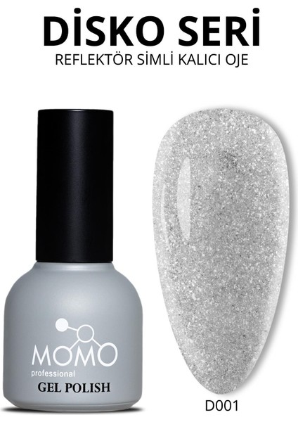 Disko Kalıcı Oje D001 Gümüş 10ml, Reflective Flash Gel Polish