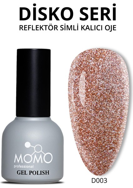 Disko Kalıcı Oje D003 Kahverengi 10 ml, Reflective Flash Gel Polish