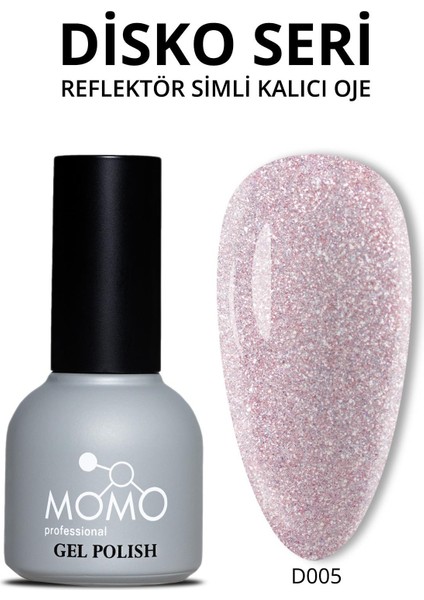 Disko Kalıcı Oje D005 Nude Pembe 10 ml, Reflective Flash Gel Polish