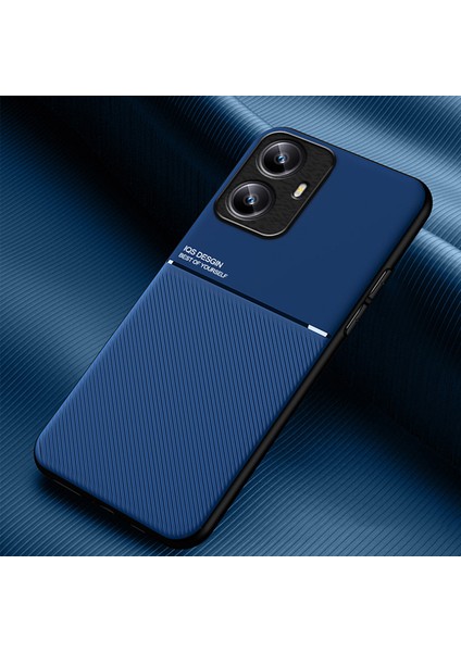 Realme C55 Satırları Baskılı Telefon Kasası Pu Deri+Tpu Kaymaz Kapak Manyetik Araba Montajı Destekleniyor (Yurt Dışından)