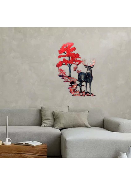 Geyik Metal Duvar Sanatı Asılı Heykel Arka Plan Ev Yatak Odası Bahçe Dekor Kırmızı Kırmızı 28X30 cm (Yurt Dışından) modelleri