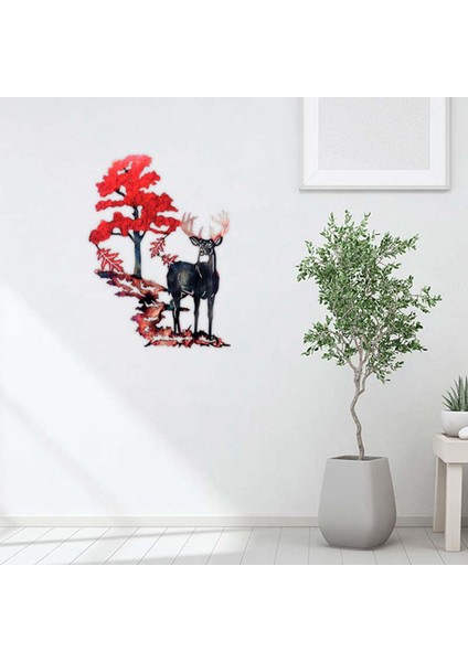 Geyik Metal Duvar Sanatı Asılı Heykel Arka Plan Ev Yatak Odası Bahçe Dekor Kırmızı Kırmızı 28X30 cm (Yurt Dışından) indirimleri