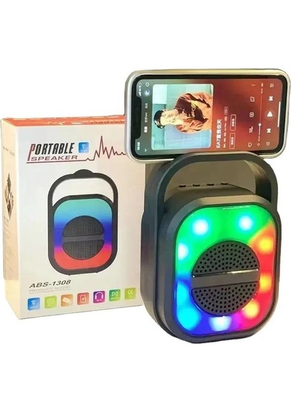 Paleon Abs 1308 Mini Rgb Bluetooth Hoparlör Siyah ABS-1308