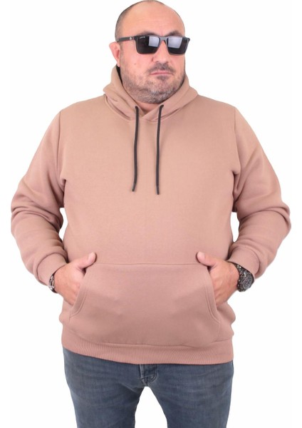 Mocgrande Büyük Beden Erkek Basic Sweat Kapüşonlu 11700 S.kahve