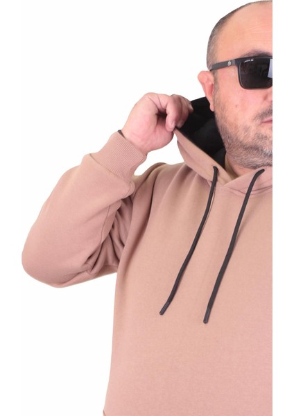 Mocgrande Büyük Beden Erkek Basic Sweat Kapüşonlu 11700 S.kahve fırsatları