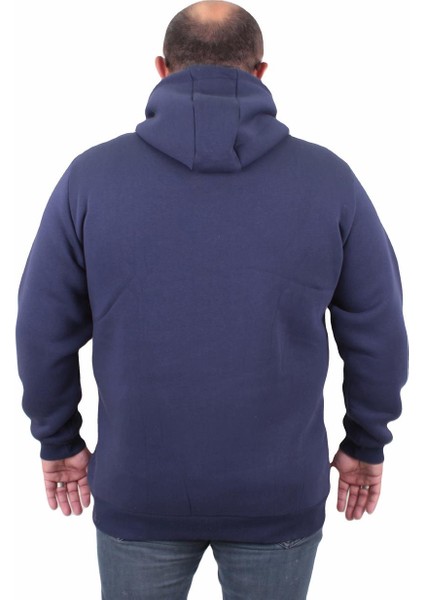Mocgrande Büyük Beden Erkek Basic Sweat Kapüşonlu 11700 Indıgo indirimleri