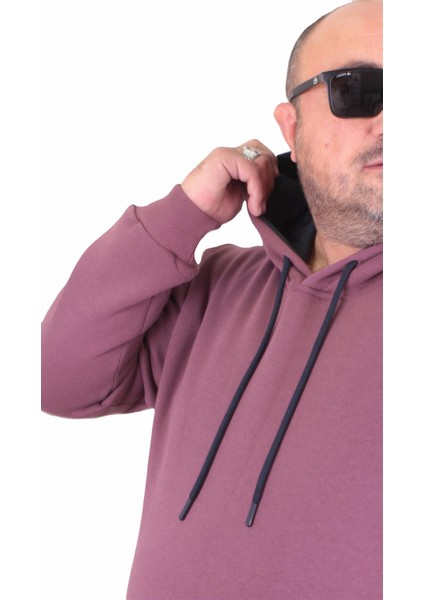 Mocgrande Büyük Beden Erkek Basic Sweat Kapüşonlu 11700 Eflatun fırsatları