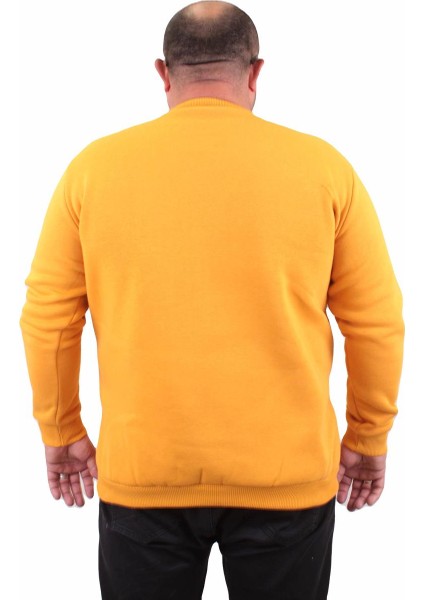Mocgrande Erkek Büyük Beden Sıfır Yaka Sweat Only Free 23202 Hardal fiyatları