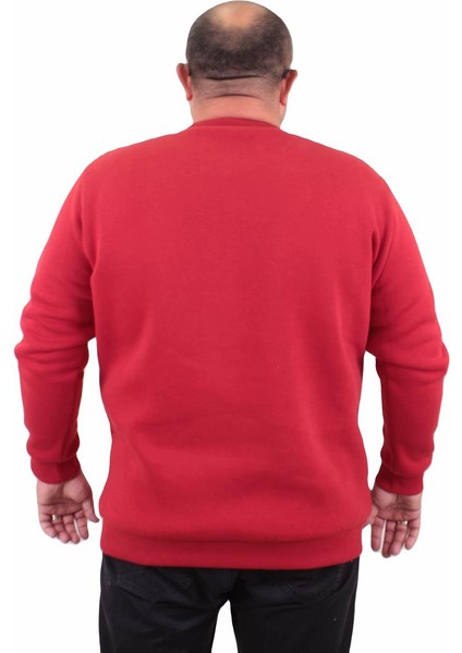 Mocgrande Erkek Büyük Beden Sıfır Yaka Sweat Conture Club 23203 Kırmızı fiyatları